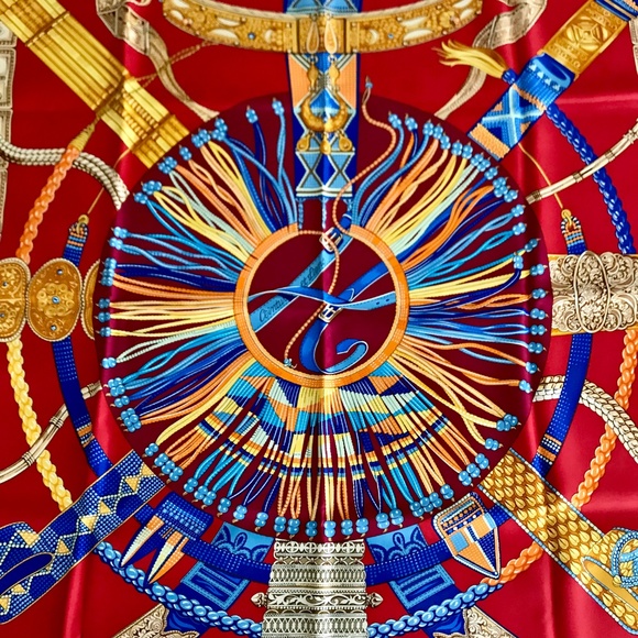 ❌SOLD❌Hermès CENTURES ET LIENS Red Scarf Toutsy - Picture 2 of 8